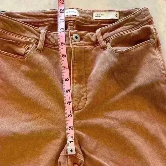 J Jill High Rise Crop Denim in Burnt Orange Size 6 Cuffed‎ Stretch - Picture 10 of 12